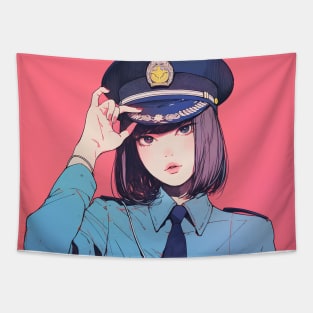 cool police girl Tapestry