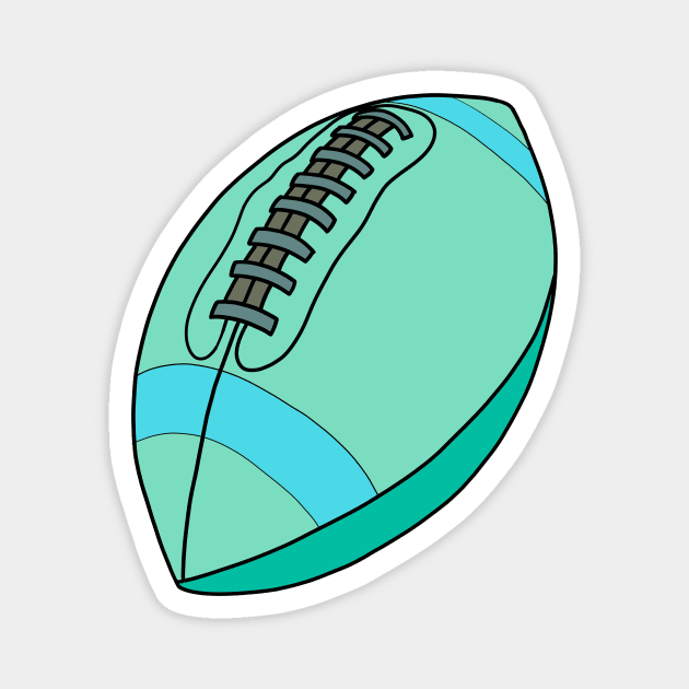 Blue Green Football Magnet by Josh Diaz Villegas