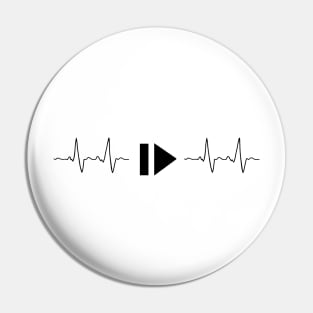 Music and heart pulse Pin