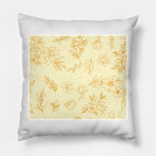 Simple Floral On Tiled Background Pillow