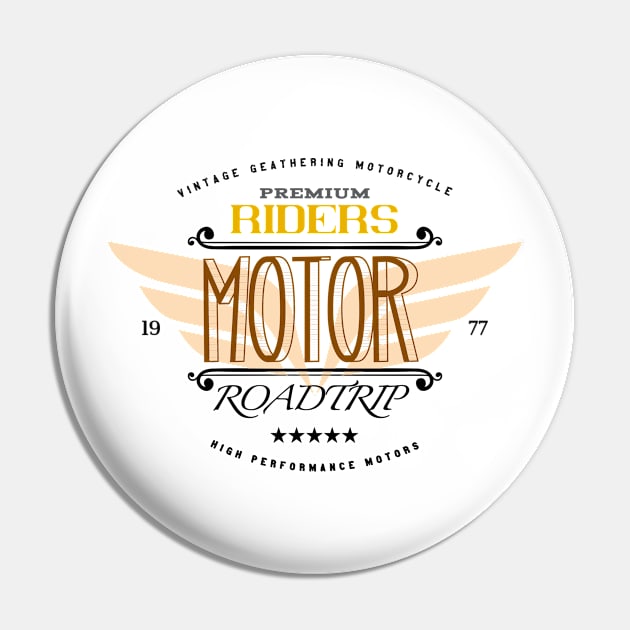 Vintage Geathering Motorcycle Premium Riders Motor Roadtrip Pin by gdimido