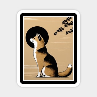 Shiba Inu Dog, Japanese Art Magnet