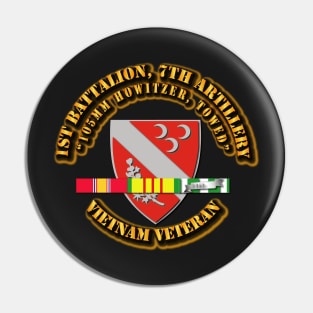 1st Battalion, 7th Artillery (105mm Howitzer, Towed) with SVC Ribbon Pin