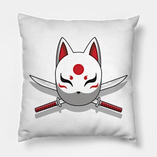 Japanese kitsune mask Pillow