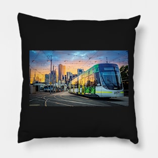 A Melbourne Transport Sunrise Pillow