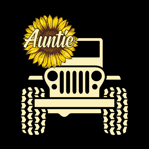 Jeep Sunflower Jeep Auntie Jeep Women by Jane Sky