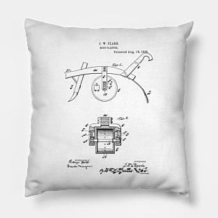 Seed Planter Vintage Patent Hand Drawing Pillow