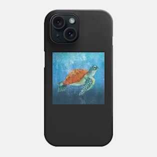 Green Sea Turtle - with background Phone Case