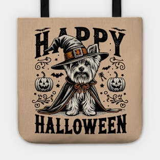 Retro Halloween Yorkie Graphic illustration Tote