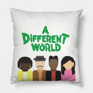 Mens Womens A Different World text green Pillow