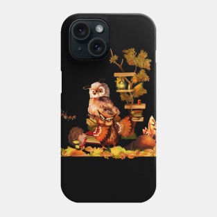 Friends cute owls and Hedgehog Phone Case