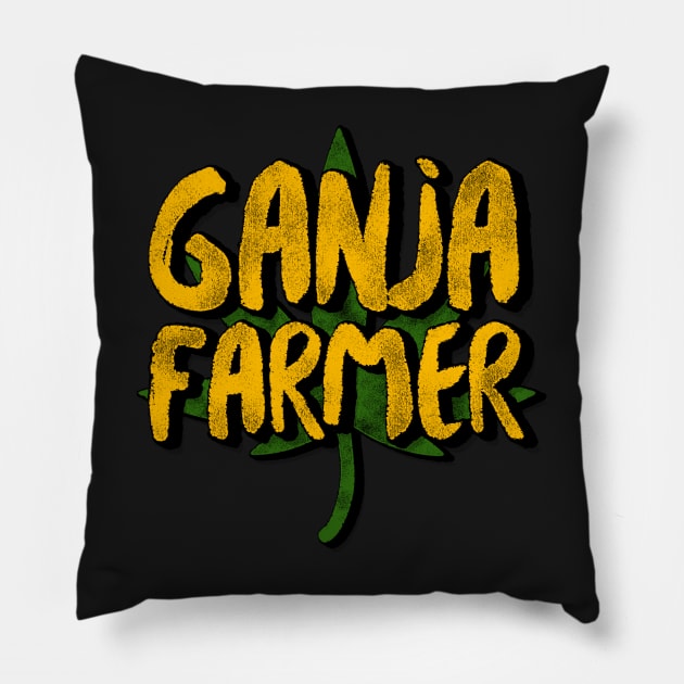 Ganja Farmer Marijuana Leaf Reggae Pillow by rastauniversity