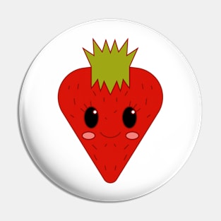 Adorable smiling strawberry Pin