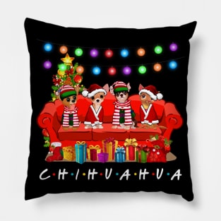 Friends Chihuahua Merry Christmas Sweatershirt Pillow