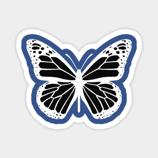 black and white butterfly 1 Magnet