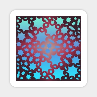 Blue stars on red gradient background Magnet