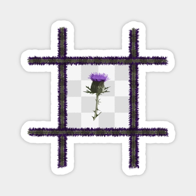 Tartan Thistle on a Chequered Background Magnet by Cosmic-Fandom