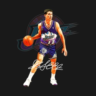 John Stockton Utah Basketball Legend Signature Vintage Retro 80s 90s Bootleg Rap Style T-Shirt