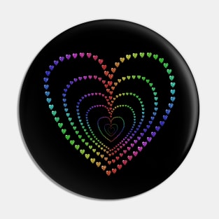 Echo Rainbow Jewel Hearts Pin