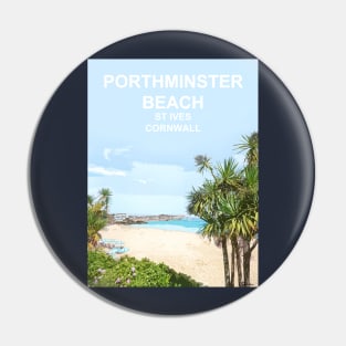 Porthminster Beach St Ives Cornwall. Cornish gift. Travel poster Pin