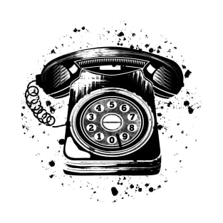 Black and white retro telephone T-Shirt