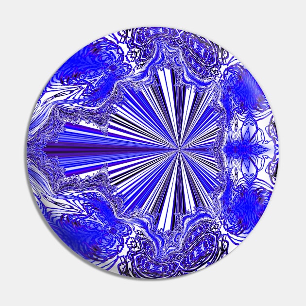 Blue Squiggle Sci Fi Portal Pin by Moon Art