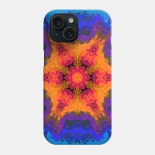 Psychedelic Mandala Flower Orange Purple and Blue Phone Case