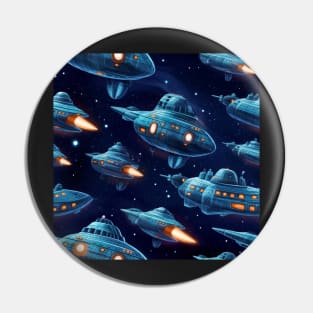 Spaceship Pattern Pin