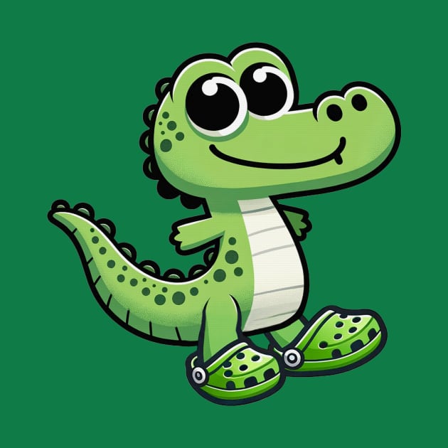 Crocodile wearing crocs by MasutaroOracle