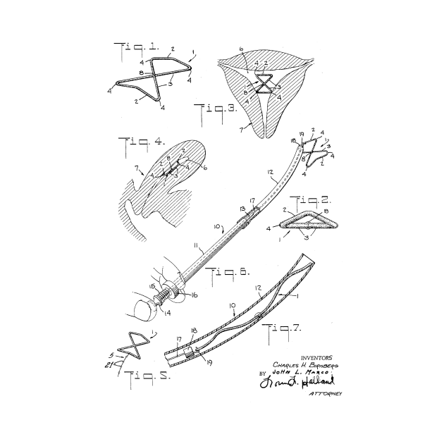 Intrauterine Device Vintage Patent Hand Drawing by TheYoungDesigns