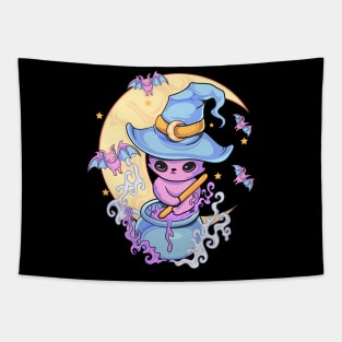 Kawaii pastel Goth Witchy Cat Creepy Tapestry