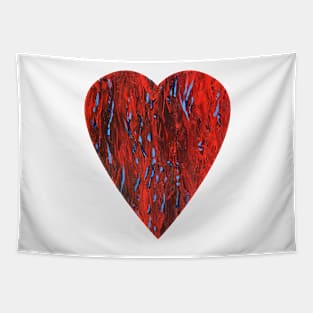 Firefly sea I/III, blue on red (heart) Tapestry