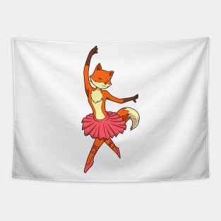 Cartoon fox dances ballet - ballerina Tapestry