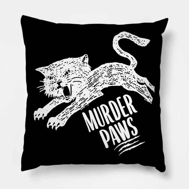 MURDER PAWS Pillow by SomerGamez