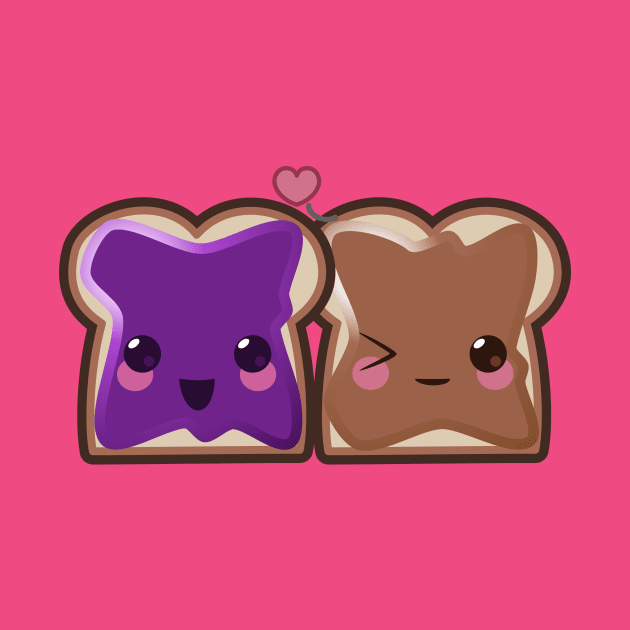 Kawaii Peanut Butter and Jelly by LyddieDoodles