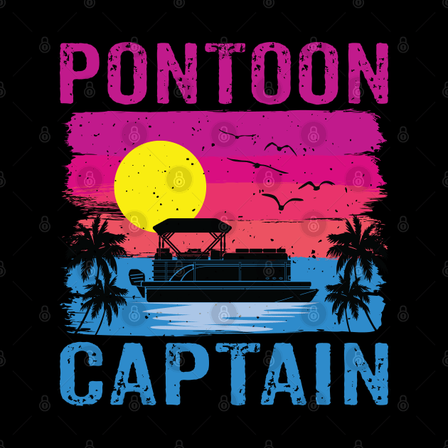 Vintage Style Pontoon Captain Shirt Funny Pontoon Boat Lover by Sowrav