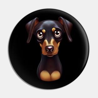 Doberman Pinscher Portrait Art Pin