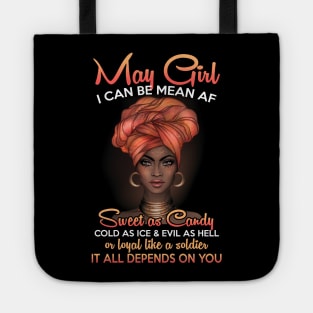 Queens Are Born In May Birthday T-Shirt for Black Women Tote