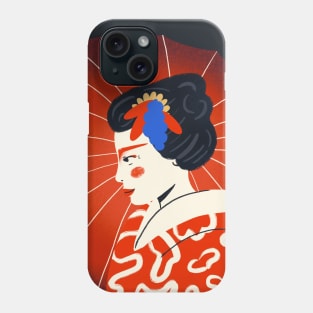 Geisha with umbrella Phone Case
