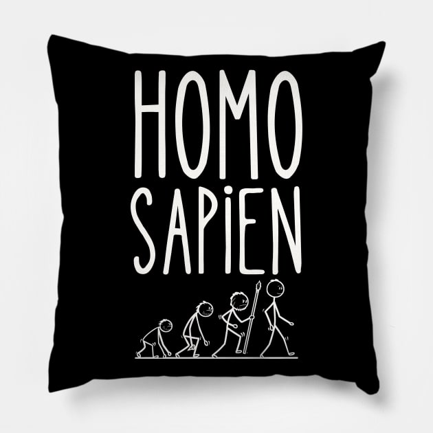 HOMO SAPIEN Pillow by TJWDraws