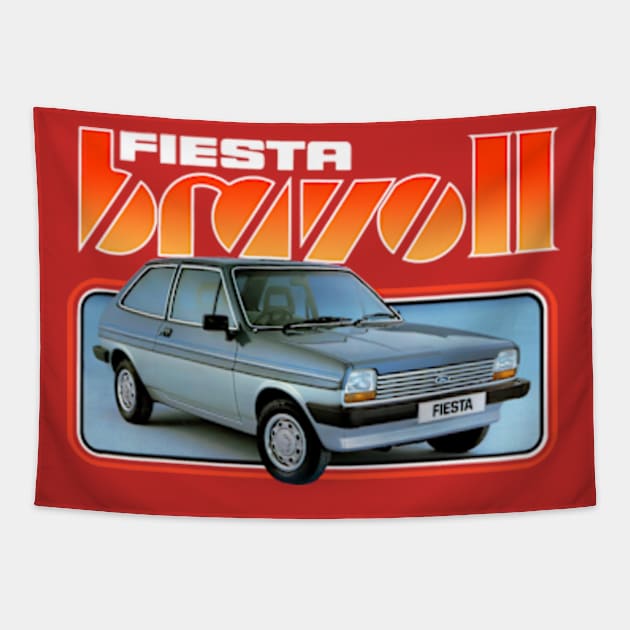 FORD FIESTA - advert Tapestry by Throwback Motors