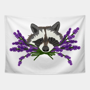 Raccoon with lavender Tapestry