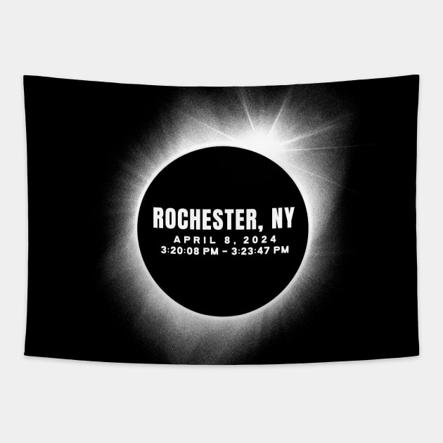 Total Solar Eclipse 2024 Rochester NY - Men Women Kids Tapestry by Krishnansh W.
