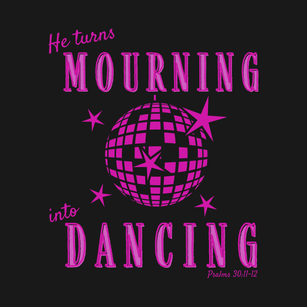 Christian Mourning into Dancing Pink Monochrome Retro Disco Design by bbreidenbach