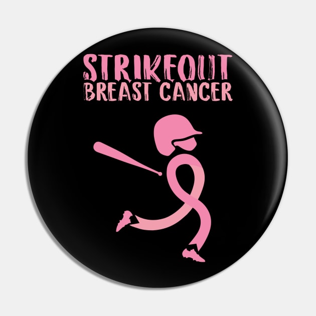 Baseball Strike out Breast Cancer Pin by busines_night