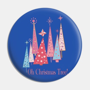 Oh Christmas Tree vintage pastel Christmas illustration Pin