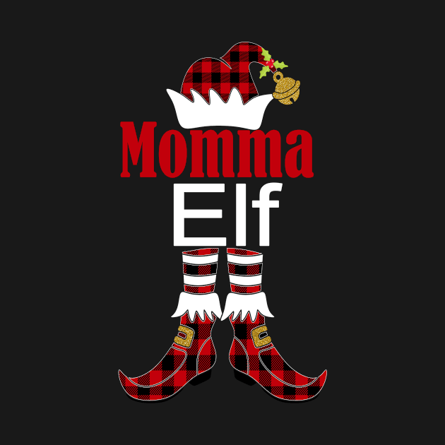 Christmas Family Buffalo Plaid Momma Elf Matching Gift by Kimmicsts