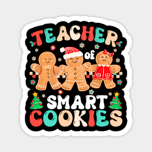 Groovy Teacher Of Smart Cookies Christmas Teacher Magnet