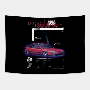 JDM CRX Pocket Rocket T-Shirt Mug Coffee Mug Apparel Hoodie Sticker Gift Tapestry