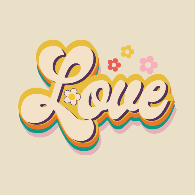 Retro Hippie Love by Rebel Merch